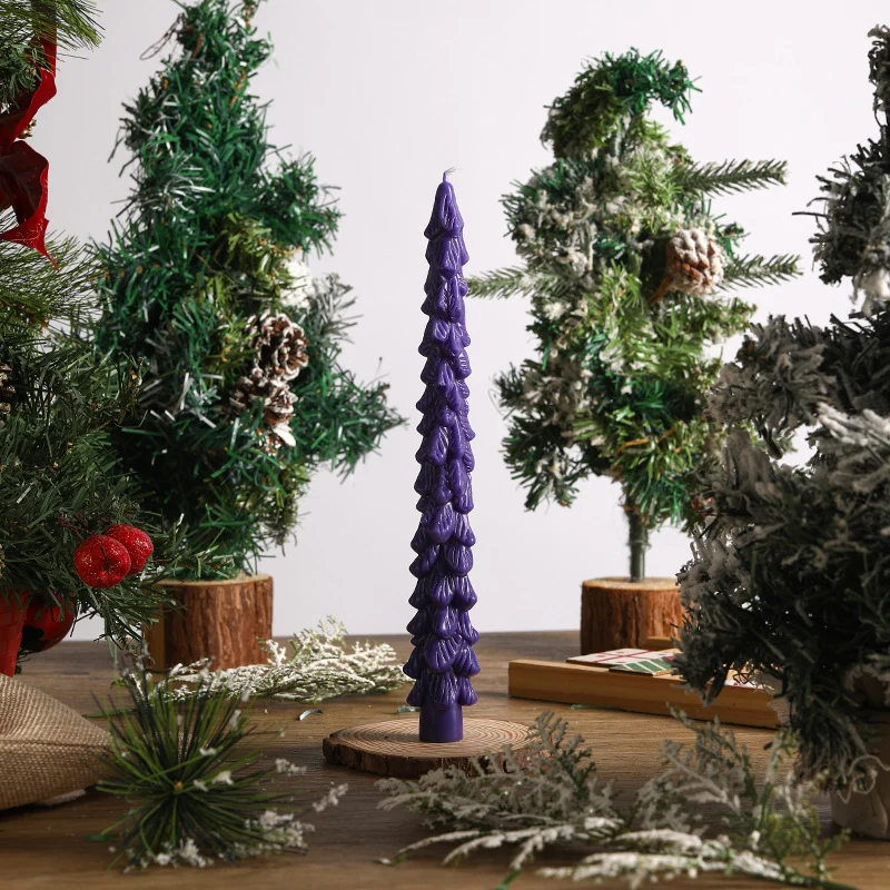 Handcrafted Sculpted Christmas Tree Taper Candle