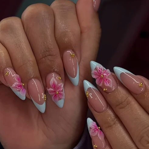 Acryllack Blumen Nagel Kunst Erweiterungen Karnz