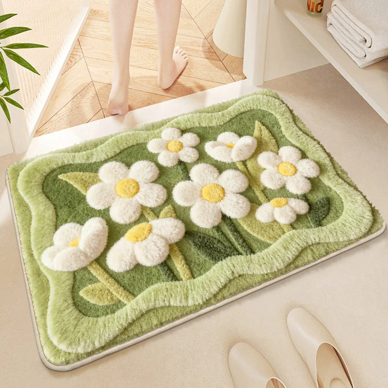 Blumendekoriertes weiches Mikrofaser-Badewannenteppich