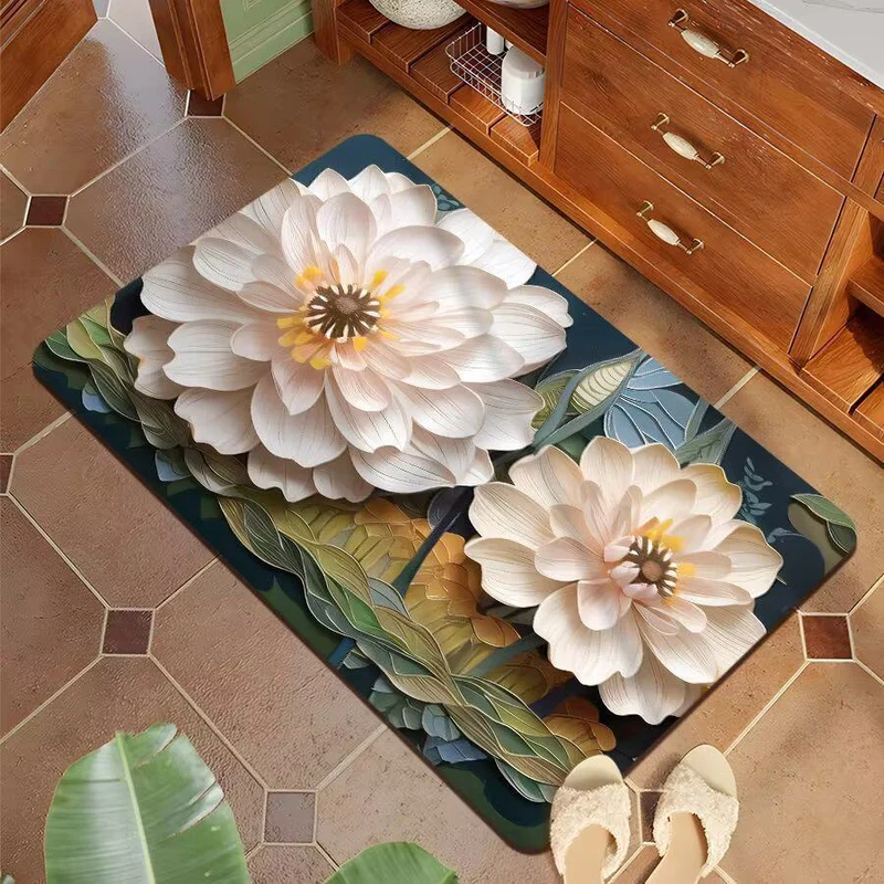 Dekorative 3D Blumenbadmatte