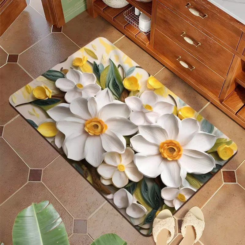 Dekorative 3D Blumenbadmatte