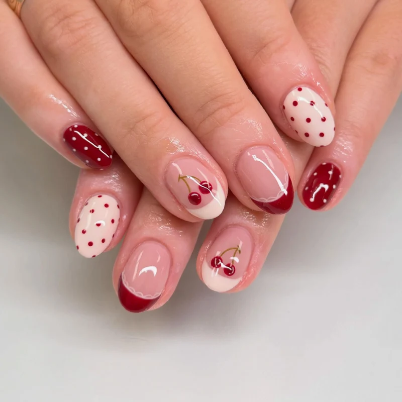 Cherry-Themed Nail Art Enhancements Stornfield