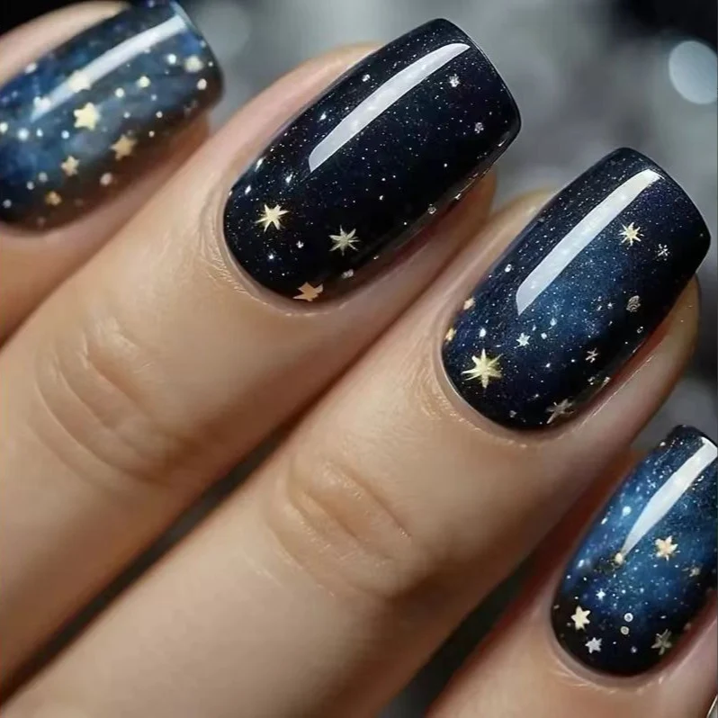 Celestial Night Sky Nail Art Enhancements Stornfield
