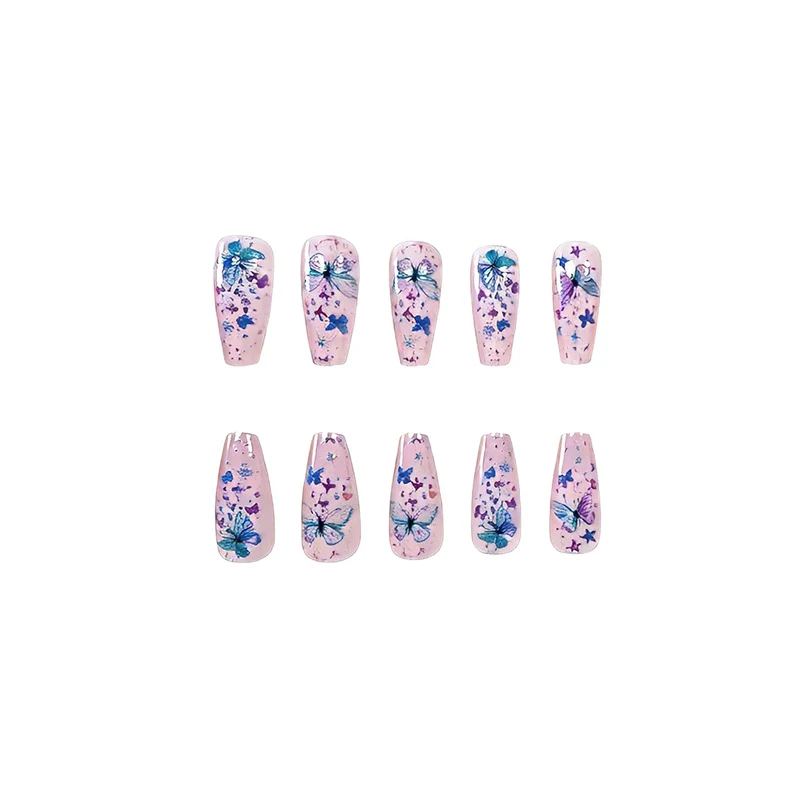 Butterfly-Themed Decorative Press-On Nail Art Stornfield