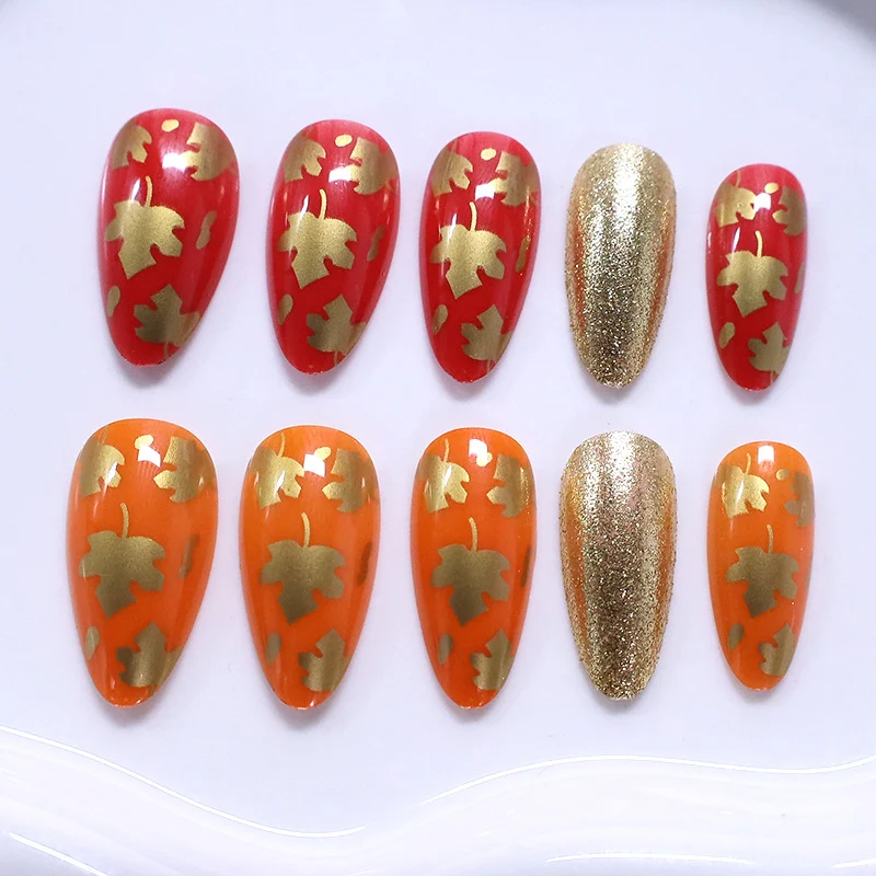 Autumn-Themed Decorative Nail Art Enhancements Stornfield