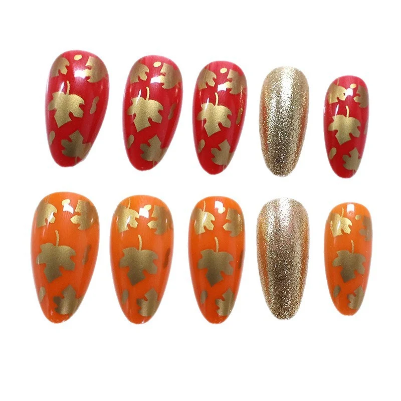 Autumn-Themed Decorative Nail Art Enhancements Stornfield