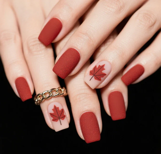 Autumn Leaf Pattern Nail Art Stornfield