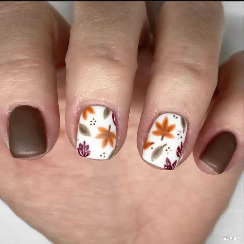Autumn-Inspired Floral Nail Art Enhancements Stornfield