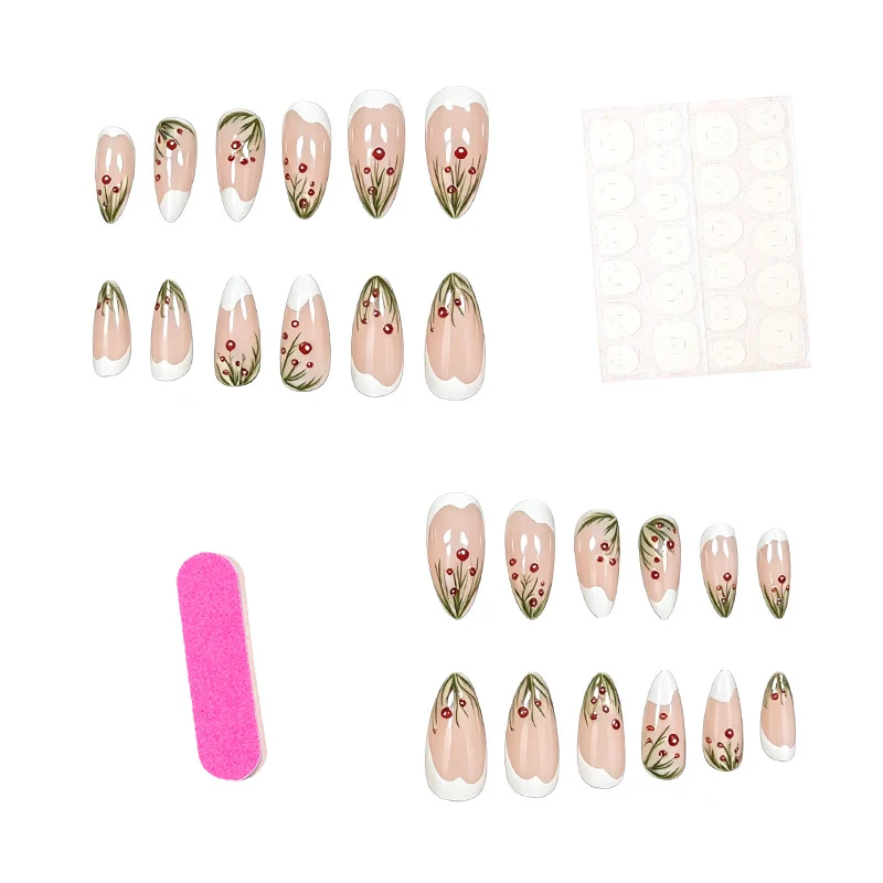 Artistic Winter-Themed Acrylic Nail Art Stornfield