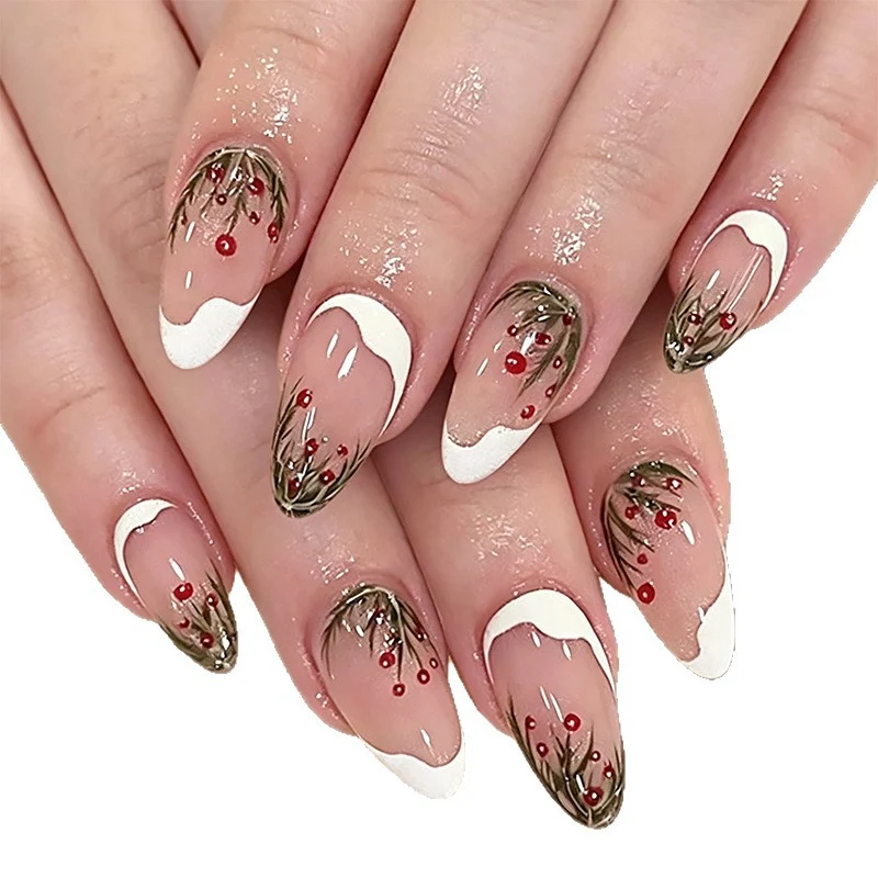Artistic Winter-Themed Acrylic Nail Art Stornfield