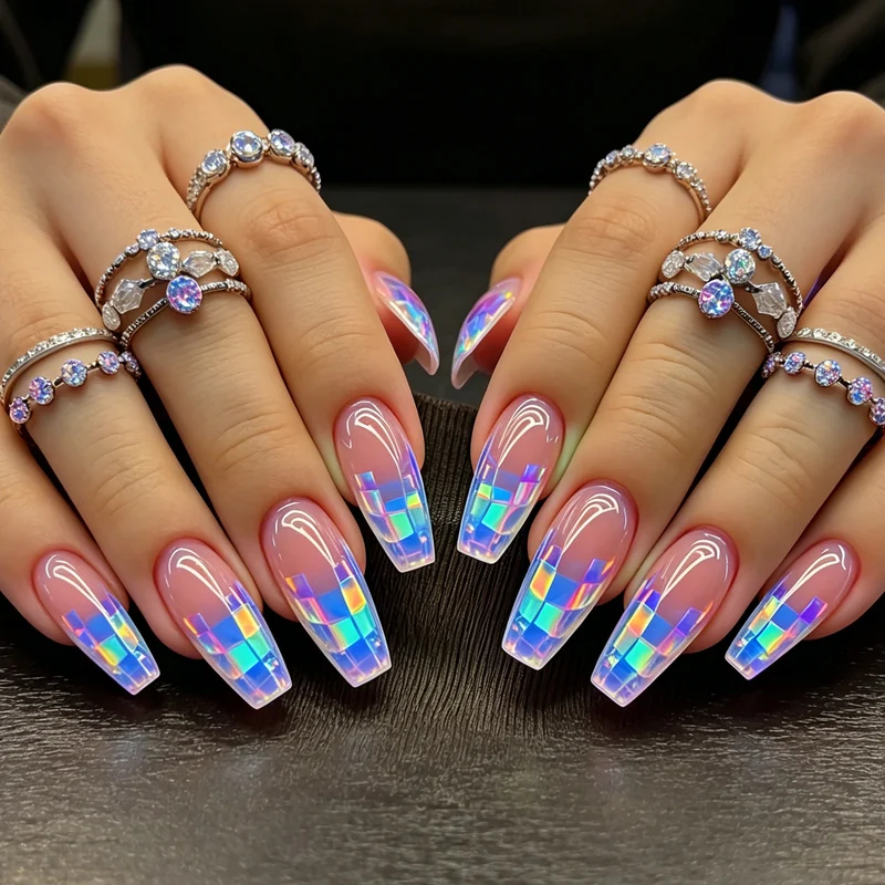 Artistic Transparent Acrylic Nail Extensions Stornfield