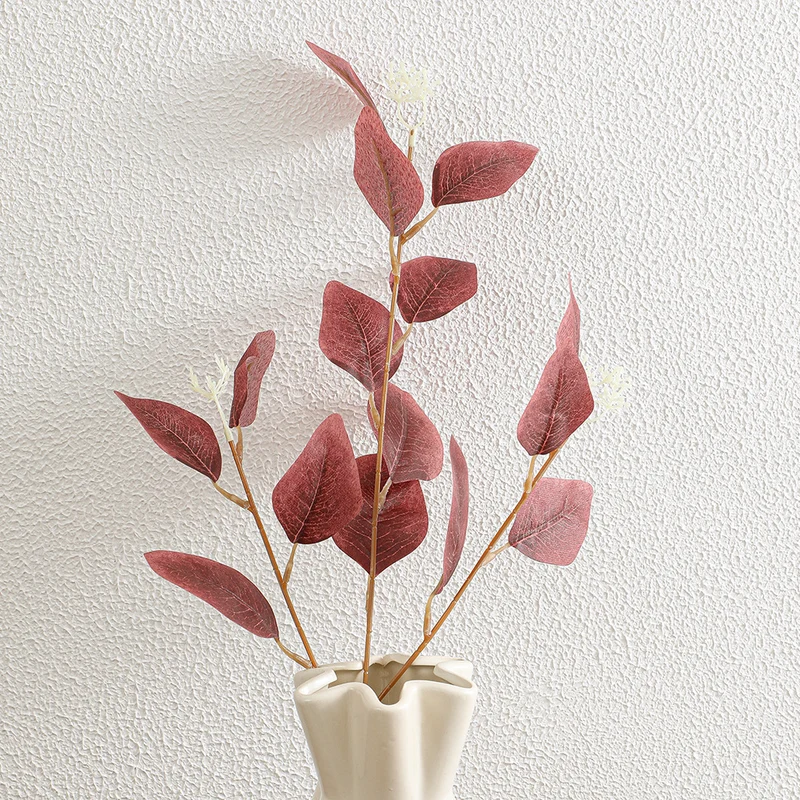 Decorative artificial flower branch with delicate leaves