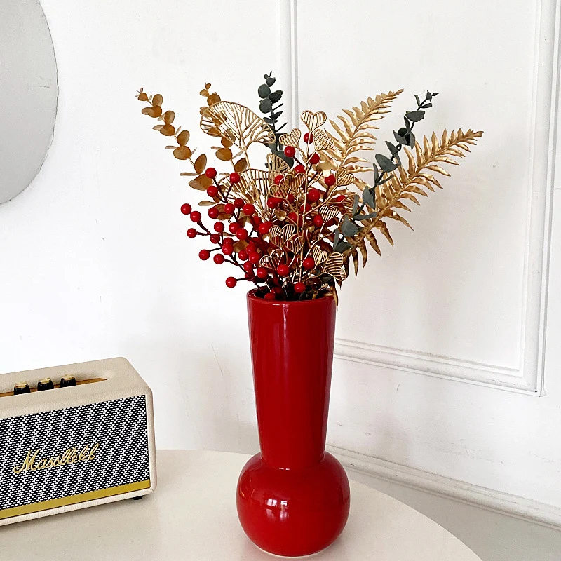 Decorative artificial flower branch with delicate details