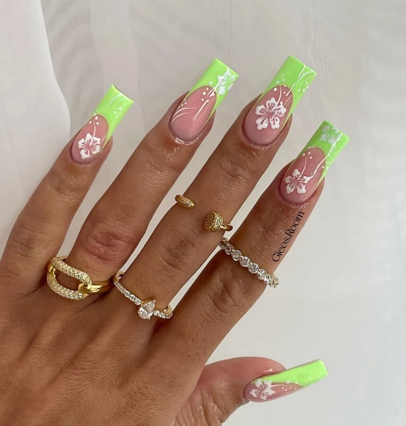 Floral Acrylic Nail Enhancements Stornfield 1789915564