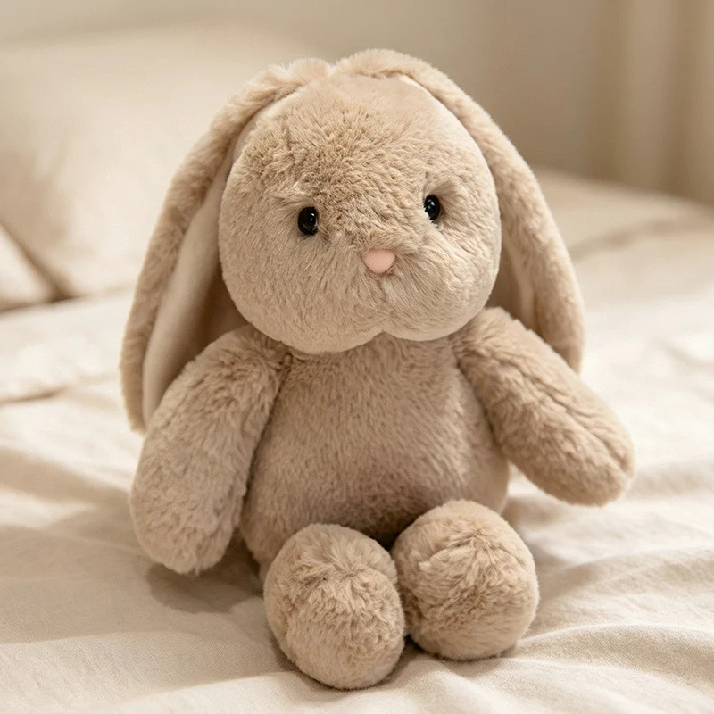 Plüsch Sitzender Hase Kuscheltier mit Herunterhängenden Ohren Ultra-Weicher Kunstpelz und Bohnenfüllung Basis Karnz