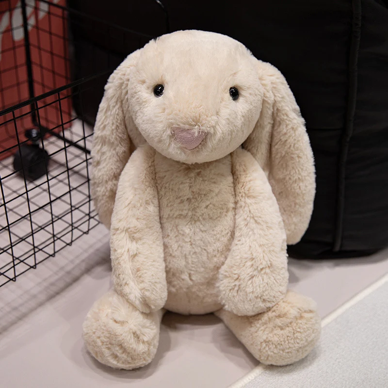 Plüsch-Langohren-Sitzender Hase Kuschelpuppe mit ultra-weichem Kunstfell und gestickten Details Karnz