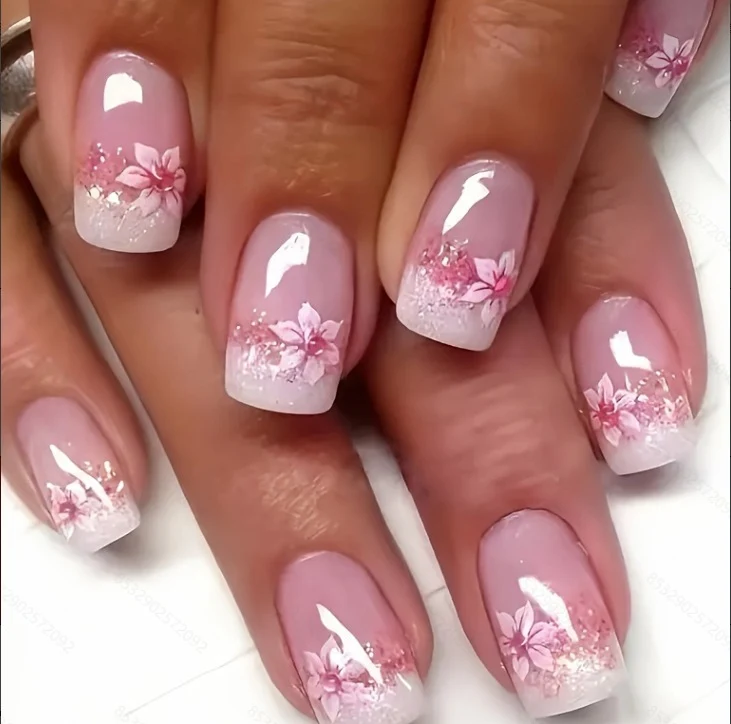 Floral Acrylic Nail Art Enhancements Stornfield