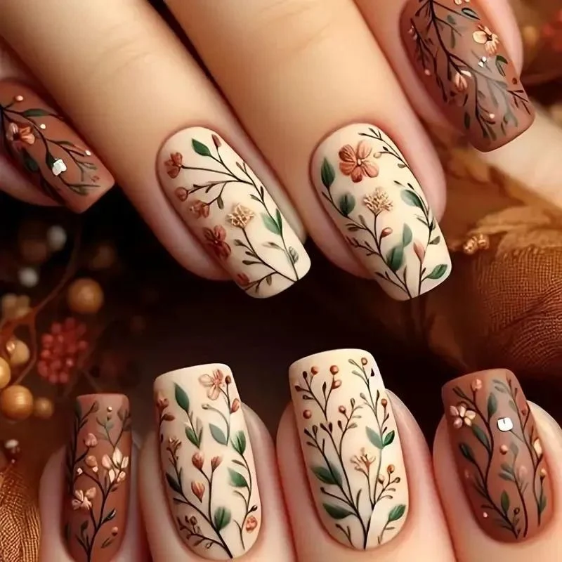 Floral Acrylic Nail Art Enhancements Stornfield 1789915509