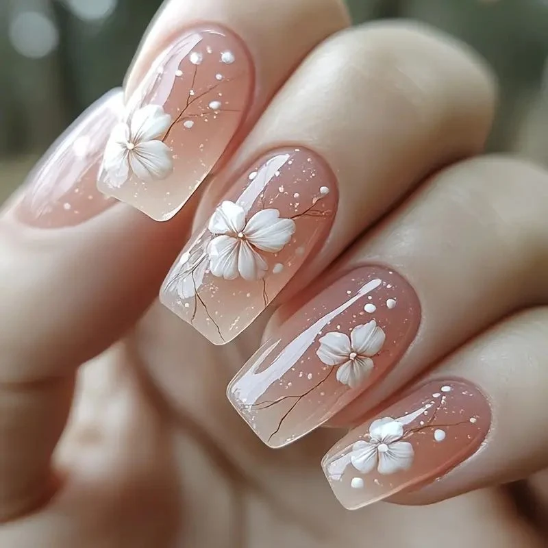 Floral Acrylic Nail Art Enhancements Stornfield 1789915083