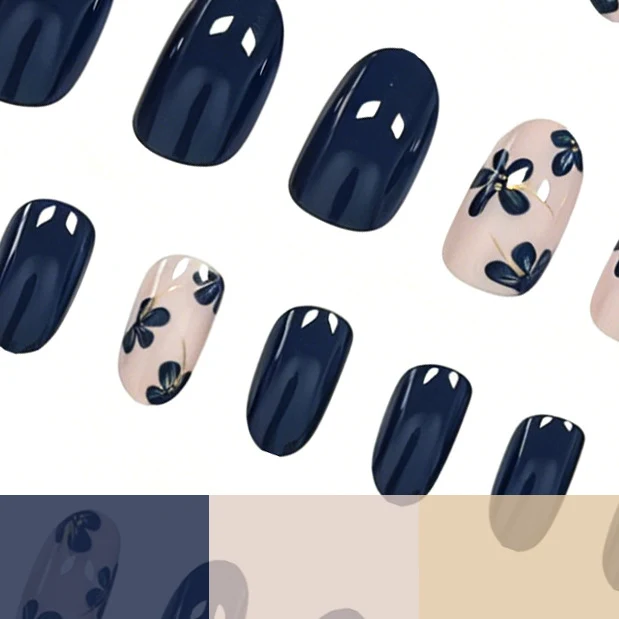 Floral Accented Press-On Nail Art Stornfield