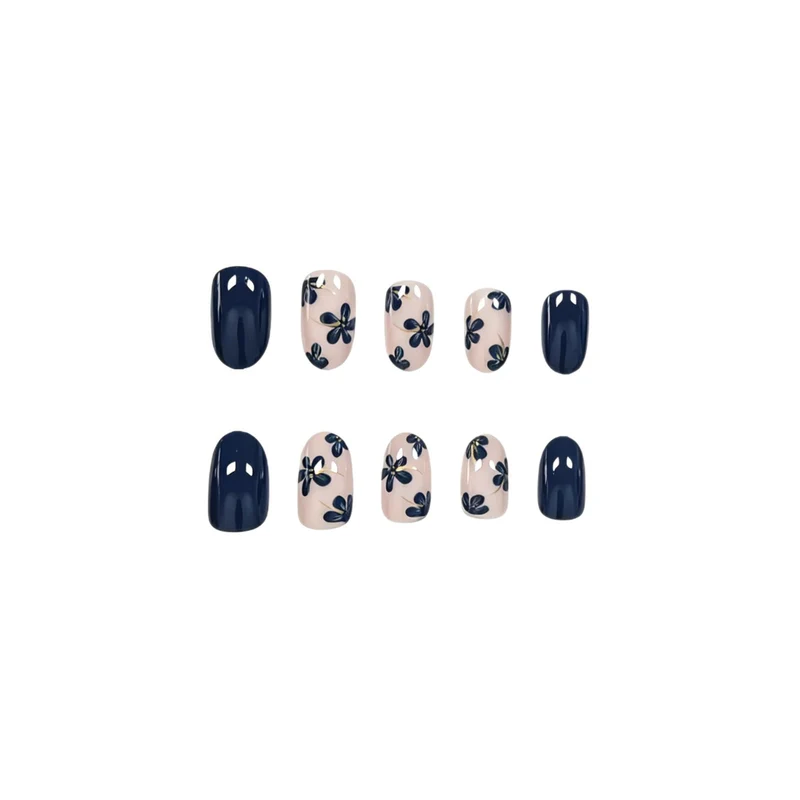 Floral Accented Press-On Nail Art Stornfield