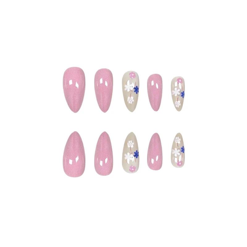 Floral Accent Stiletto Nail Art Extensions Stornfield