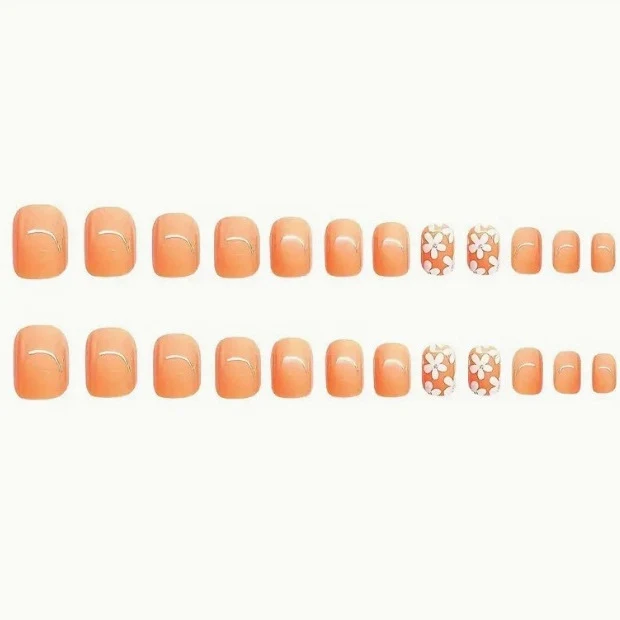 Floral Accent Acrylic Nail Art Enhancements Stornfield