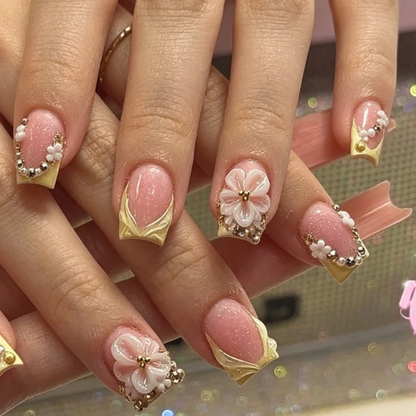 Floral 3D Nail Art Enhancements Stornfield