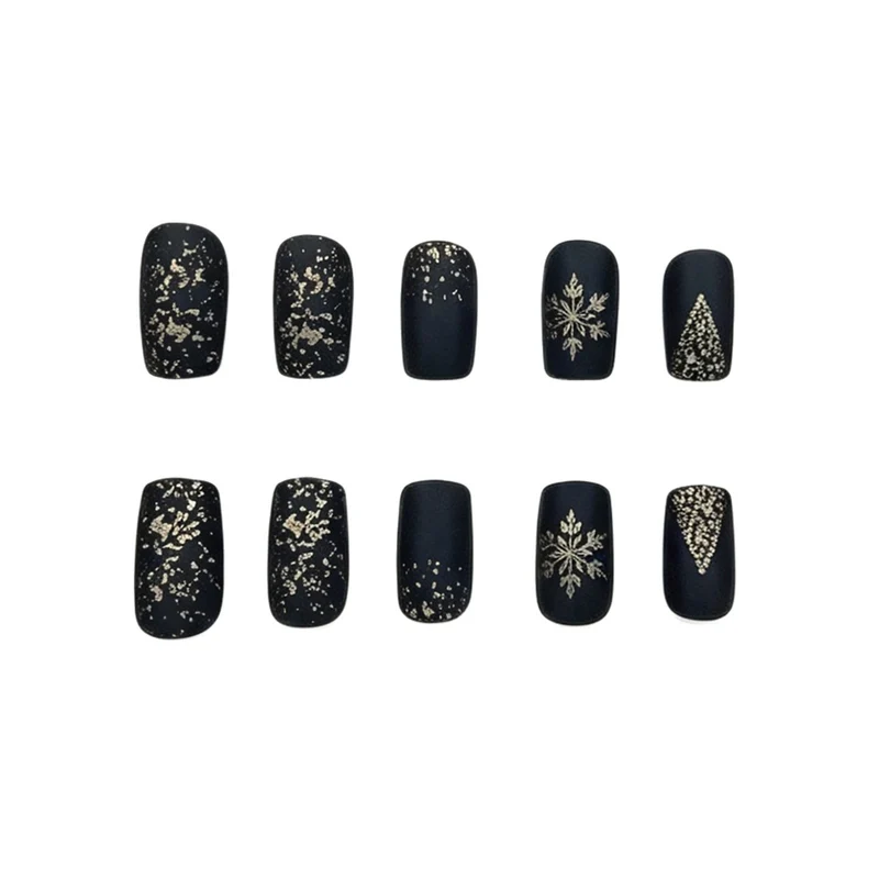 Festive Winter-Themed Acrylic Nail Extensions Stornfield
