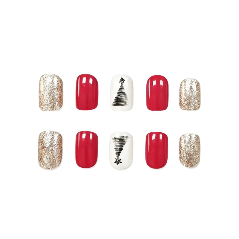 Festive Tree Design Nail Art Stornfield