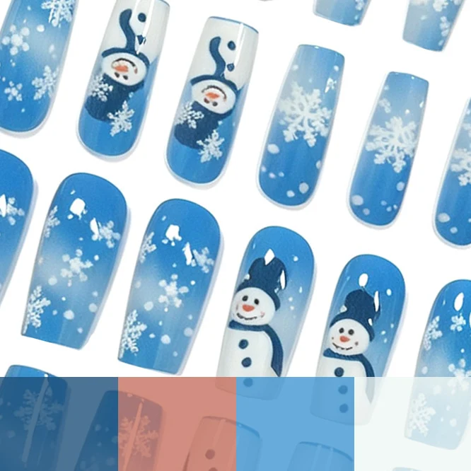 Festive Snowman Nail Art Extensions Stornfield