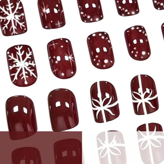 Festive Snowflake Nail Art Enhancements Stornfield