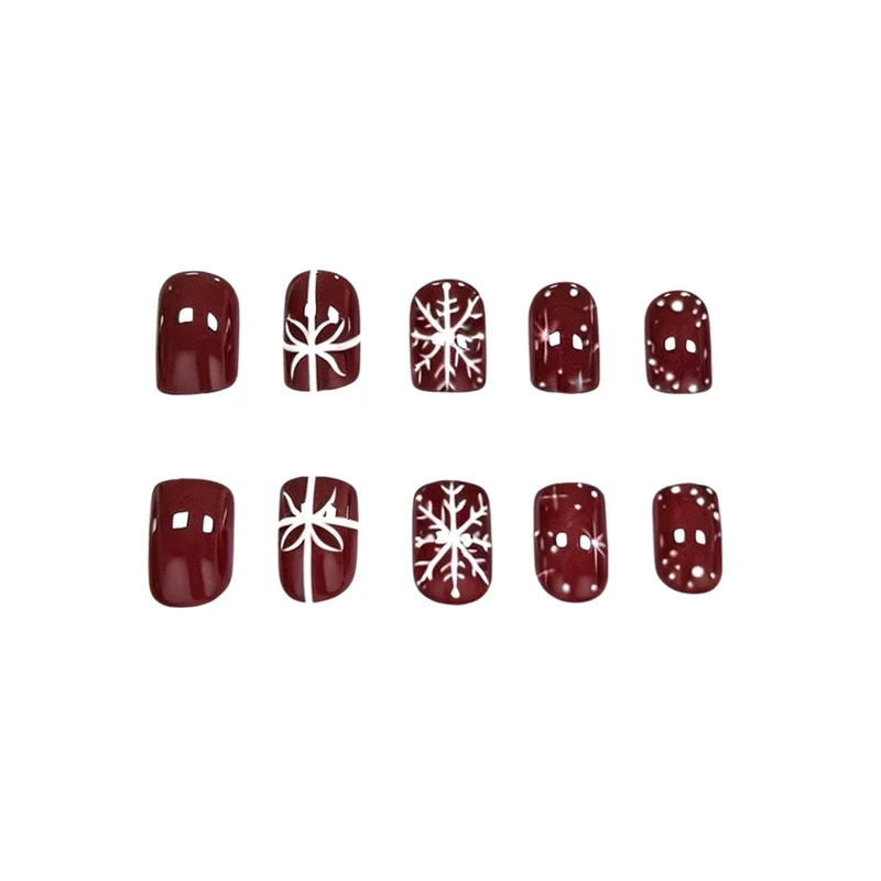 Festive Snowflake Nail Art Enhancements Stornfield