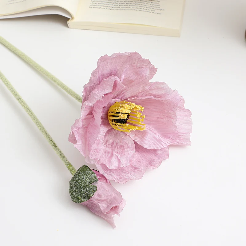 Realistic artistic poppy flower
