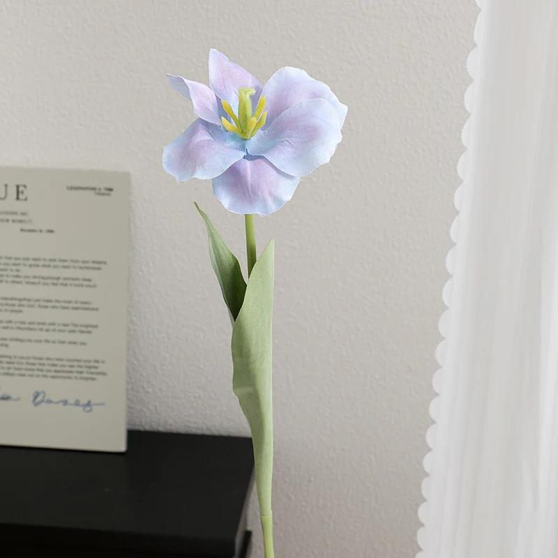 Artificial tulip blossom with detailed petals