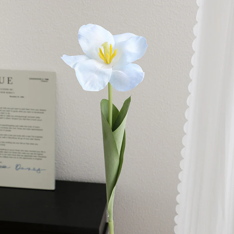 Artificial tulip blossom with detailed petals