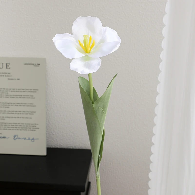Artificial tulip blossom with detailed petals