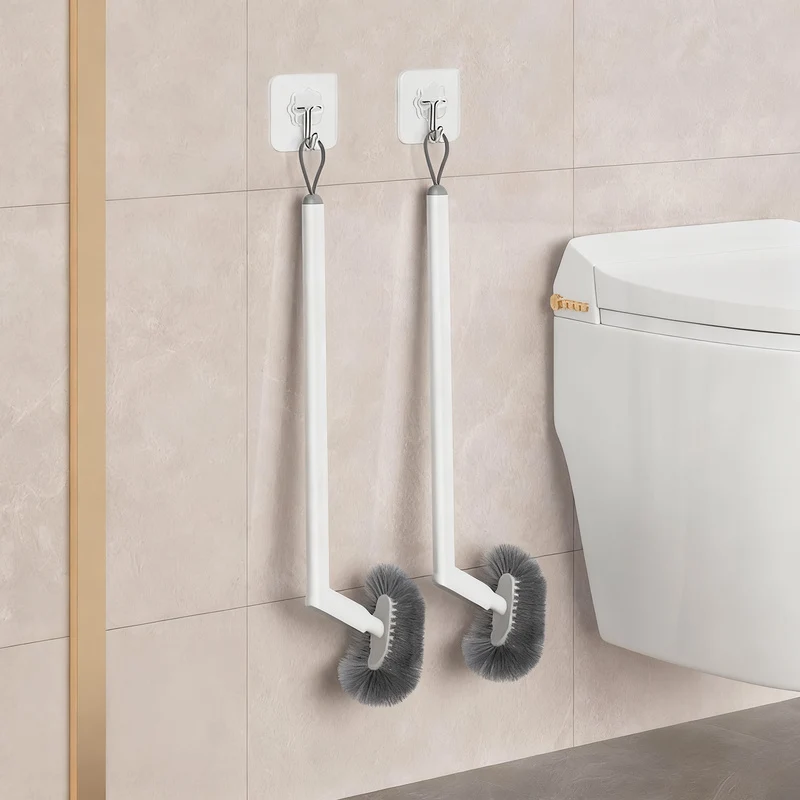 Toilettenbürste mit langem Griff, wandhängbar