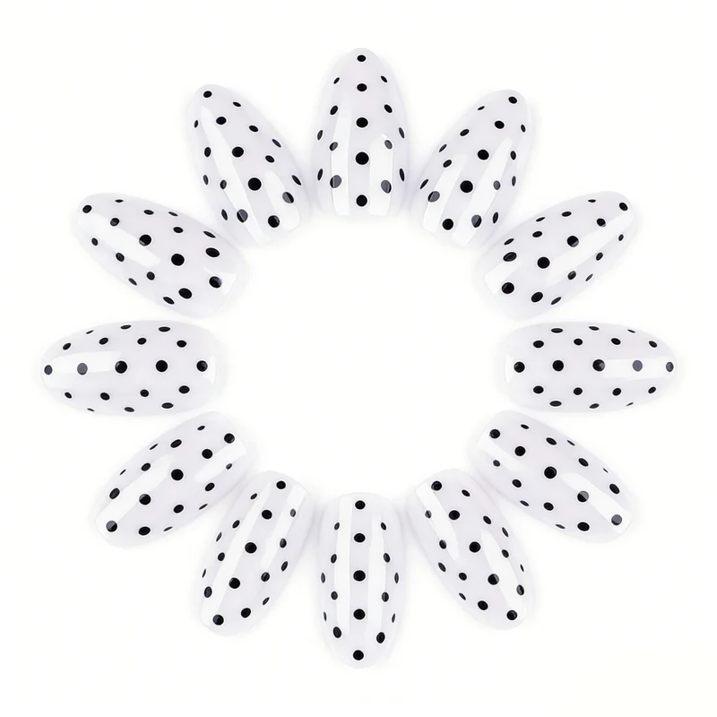 Elegant Polka Dot Press-On Nail Enhancements Stornfield