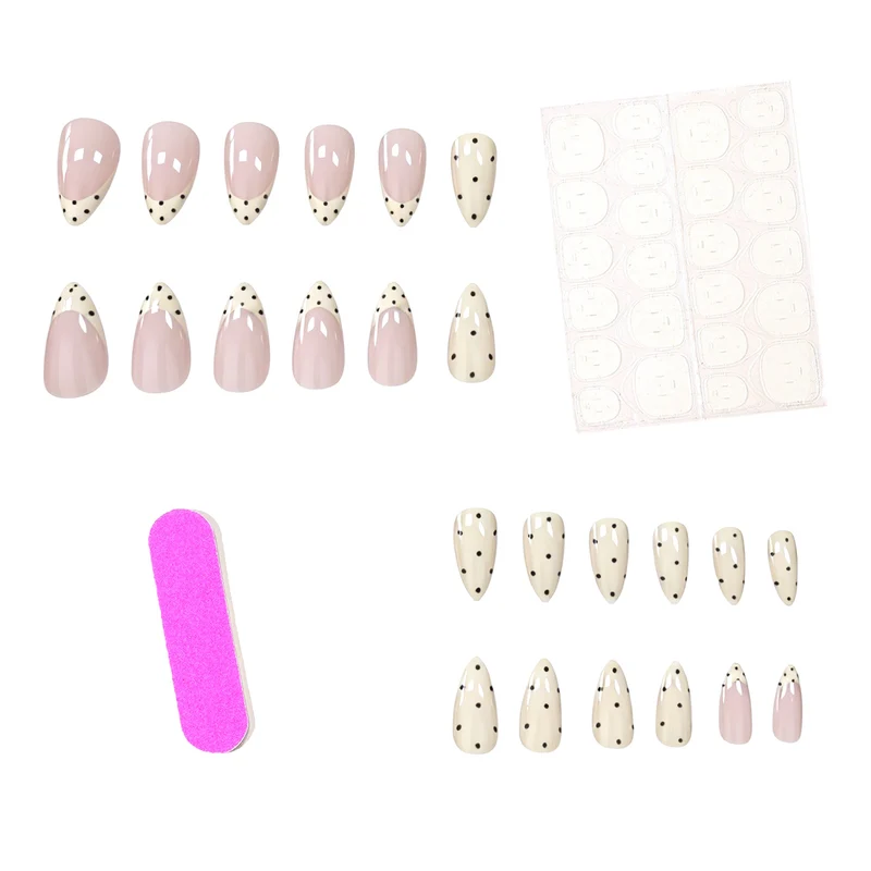 Elegant Polka Dot Nail Art Enhancements Stornfield