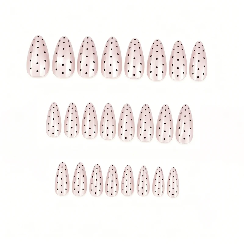 Elegant Polka Dot Acrylic Nail Enhancements Stornfield