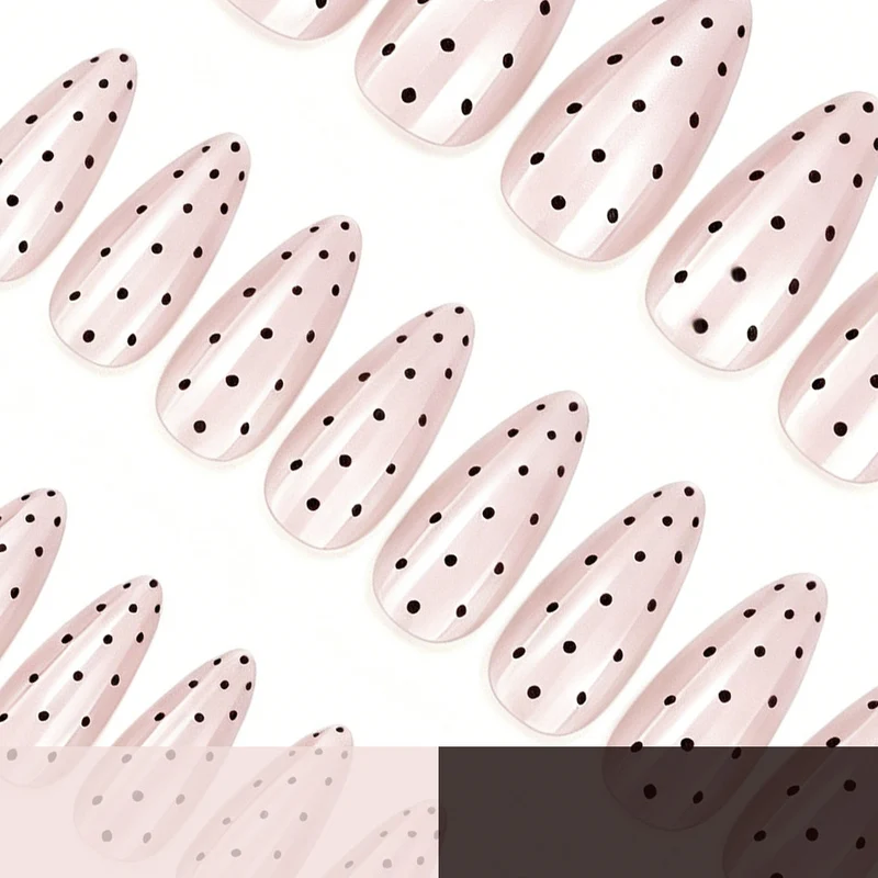 Elegant Polka Dot Acrylic Nail Enhancements Stornfield