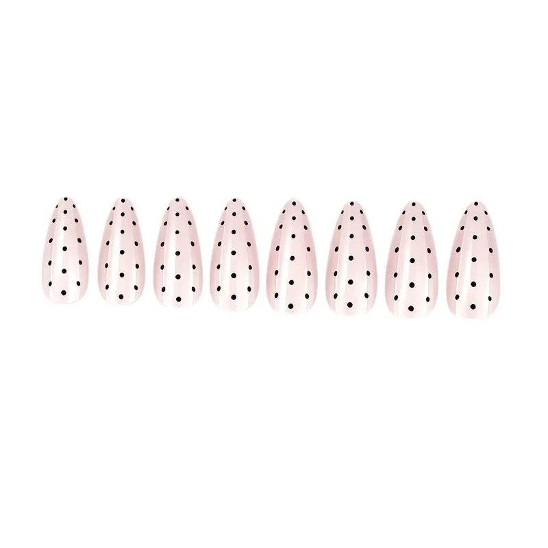Elegant Polka Dot Acrylic Nail Enhancements Stornfield