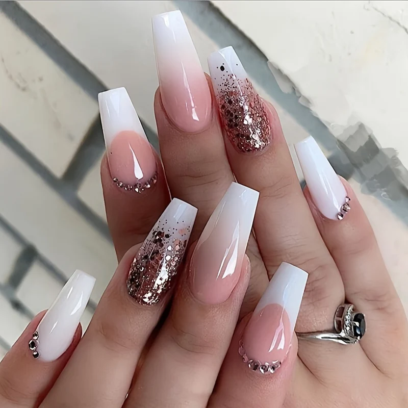 Elegant Ombre Glitter Nail Enhancements Stornfield