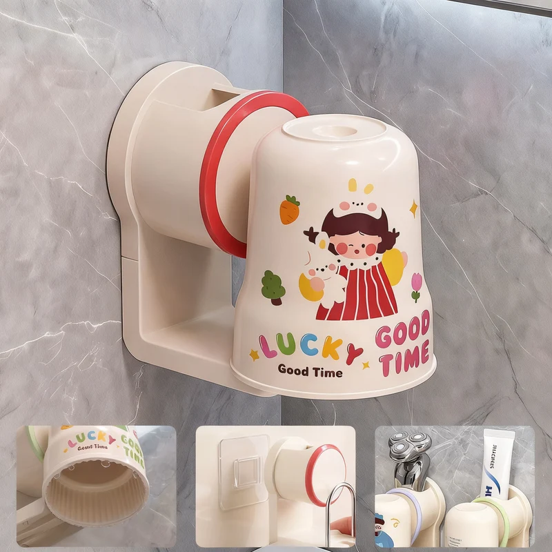 Zahnbürstenhalter zum Kleben mit Zahnputzbecher