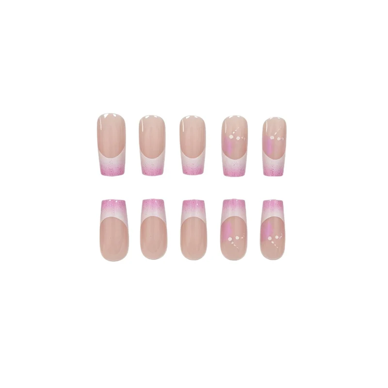 Elegant French Tip Glitter Nail Set Stornfield