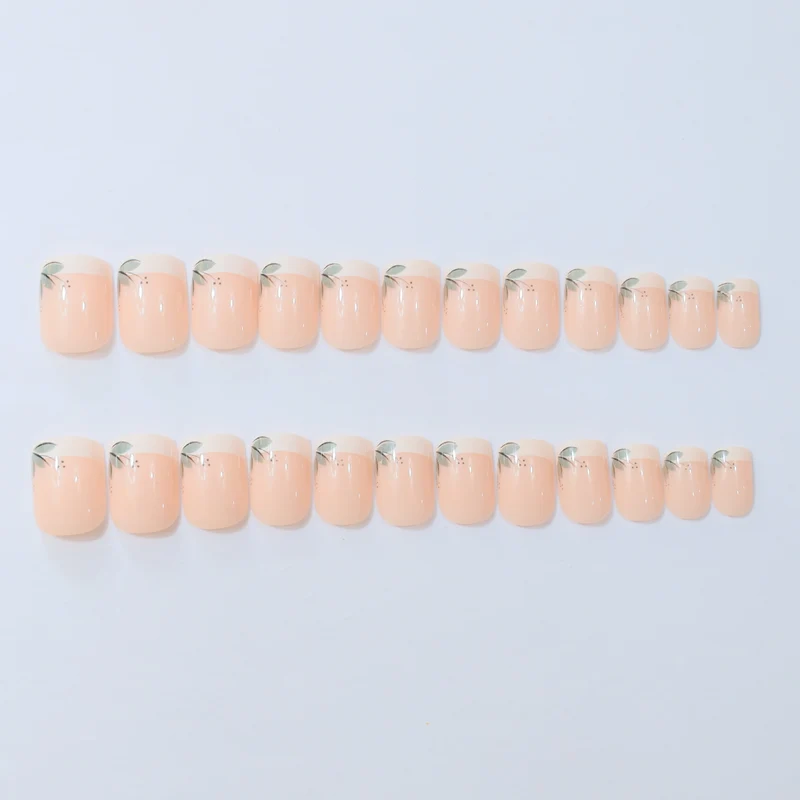 Elegant French Tip Floral Nail Enhancements Stornfield