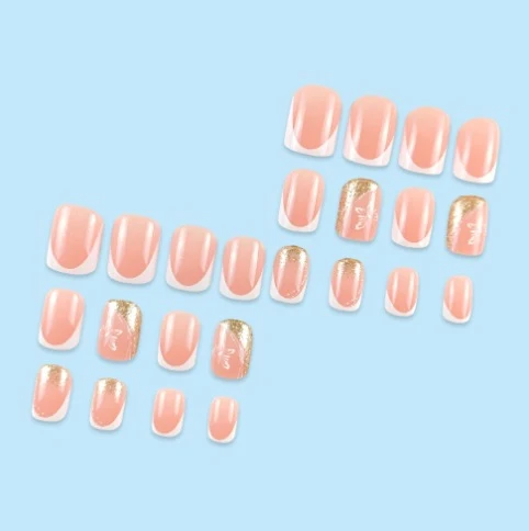 Elegant French Tip Butterfly Nail Art Stornfield