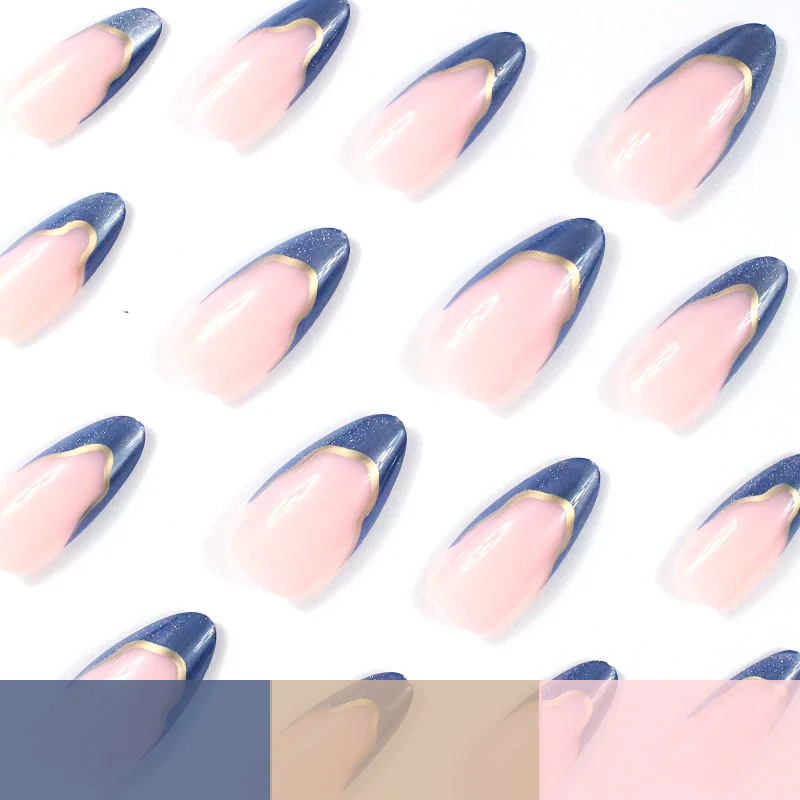 Elegant French Tip Blue Ombre Nail Enhancements Stornfield