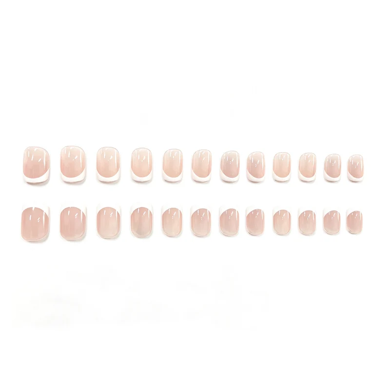 Elegant French Tip Acrylic Nail Set Stornfield